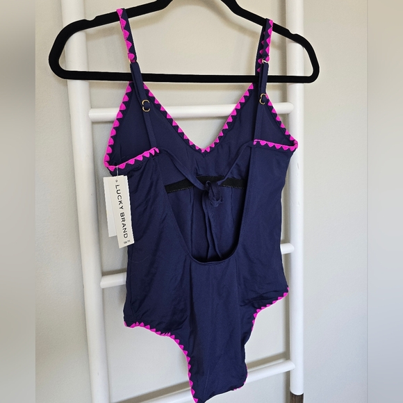 Lucky Brand Navy and Pink One Piece Swimsuit - Picture 3 of 5